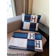 Hermes Avalon Wool Pillow/Blanket 50x50cm Navy Blue 2021 110273