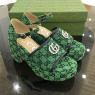 Gucci GG Multicolor Canvas Platform Sandals Green 9cm 2021 10