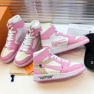 Louis Vuitton x Nike Leather High-top Sneakers Sakura Pink 2020