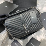 Saint Laurent Classic Large College Monogram Bag 392738 Black/Silver