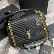 Saint Laurent Classic Large College Monogram Bag 392738 Black/Gold