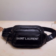 Saint Laurent Nuxx Body Bag/Belt Bag in Print Nylon 581375 Black 2020