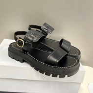 Celine Calfskin Sandals Black 2022 033129