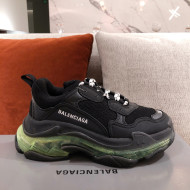 Balenciaga Triple S Sneakers Black/Green 2021 19 (For Women and Men)