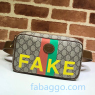 Gucci 'Fake/Not' Print Belt Bag 602695 Beige 2020