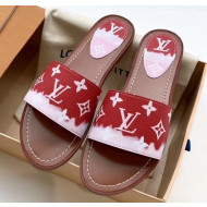 Louis Vuitton LV Escale Lock It Flat Mule Sandals Red 2020