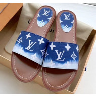 Louis Vuitton LV Escale Lock It Flat Mule Sandals Blue 2020