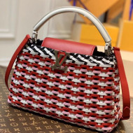 Louis Vuitton Rattan Woven Capucines MM Bag Red 2021