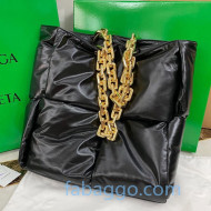 Bottega Veneta The Chain Tote Bag in Padded Woven Calfskin Black 2020