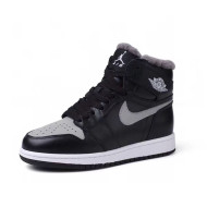 Nike WMNS AJ1 High-Top Sneakers in Calfskin and Wool Black 2020