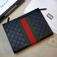 Gucci GG Signature Web Pouch 475316 Black 2019