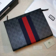 Gucci GG Supreme Web Pouch 475316 Black 2019