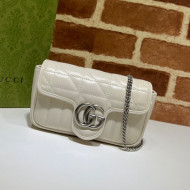 Gucci GG Marmont Geometric Leather Super Mini Bag 476433 White 2021