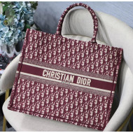 Dior Large Book Tote Embroidered Dior Oblique Canvas Burgundy 2019