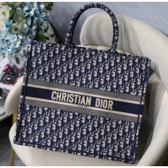 Dior Large Book Tote Embroidered Dior Oblique Canvas Blue 2019