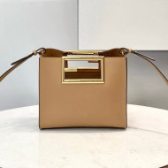 Fendi Way Leather Small Tote Bag Apricot 2021 8506S