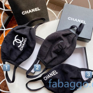 Chanel Cotton Logo Mask Black 2020