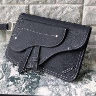 Dior Men's Navy Blue Grained Calfskin Pouch 2019