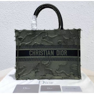 Dior Small Book Tote Camouflage Embroidered Canvas Bag Geen 2019