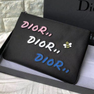 Dior x Kaws Men's Nylon Bee Logo Pouch 2019