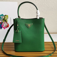 Prada Medium Saffiano Leather Panier Bucket Bag Green 2021