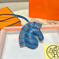 Hermes Geegee Savannah Lambskin Zebra Bag Charm and Key Holder Blue/Pink 2022 16