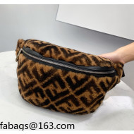 Fendi FF Wool Fur and Calfskin Belt Bag Brown/Black 2021