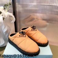 Prada Padded Nylon Fabric Slippers Apricot 2021