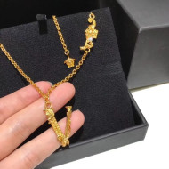 Versace gold V leaves necklace