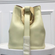 Bottega Veneta Drop Leather Oversize Loop Bucket Bag Yellow 2019