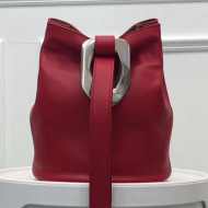 Bottega Veneta Drop Leather Oversize Loop Bucket Bag Red 2019