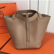 Hermes Togo Calfskin Leather Picotin Lock PM/MM Bag Khaki