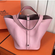 Hermes Togo Calfskin Leather Picotin Lock PM/MM Bag Pink