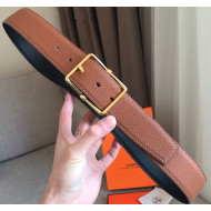 Hermes Saddle 38 Reversible Togo Calfskin Belt Brown 2019