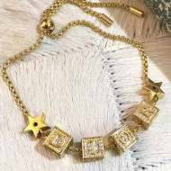 Dior Lucky Dice Bracelet Gold/Crystal 2019