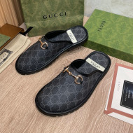 Gucci GG Supreme Canvas Flat Mules Balck 2021 24