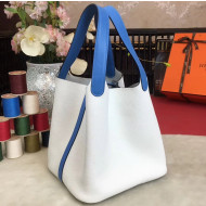 Hermes Original Togo Leather Picotin Lock PM/MM Bag White/Blue