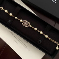 Chanel Pealrs CC Bracelet AB0634 White/Gold 2019