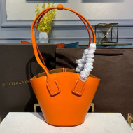 Bottega Veneta Smooth Leather Mini Basket Tote Bag Orange 2020