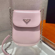 Prada Brushed Leather Mini Bag 1BH185 Pink 2021