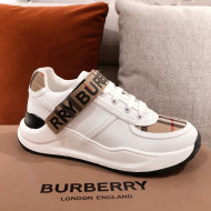 Burberry Check Canvas and Leather Sneakers White/Brown 2020 (For Women and Men)