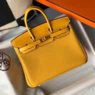 Hermes Touch Birkin Bag 25cm in Crocodile Embossed Leather and Togo Calfskin Yellow/Gold 2021