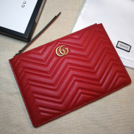 Gucci GG Marmont Matelassé Leather Pouch 476440 Red 2020