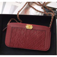 Chanel Drape Chain Phone Holder Burgundy 2019