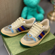 Gucci Screener Sneaker with Crystals Blue/Grey 2021 84