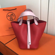 Hermes Togo Calfskin Leather Picotin Lock PM Bag Red/Pink