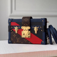 Louis Vuitton Petite Malle Box Shoulder Bag M55437 Navy Blue/Red/Black 2019