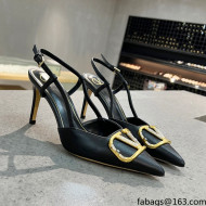 Valentino VLOGO SIGNATURE Calfskin Slingback Pump with 8cm Heel Black 2022