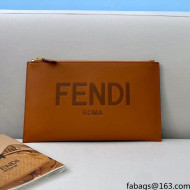 Fendi Flat Pouch in Smooth Calfskin Brown 2021