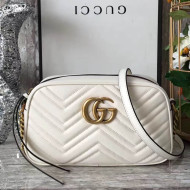 Gucci GG Marmont Matelassé Small Camera Shoulder Bag 447632 White